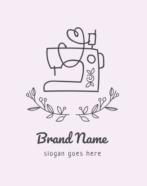 Sewing Machine Logo Design Ideas, Embroidery Business Logo Design Ideas, Logo Sewing Design, Sewing Logo Design Ideas Branding, Sewing Logos, Sewing Business Logo, Sewing Logo Design, Best Logo Maker, Sewing Clipart