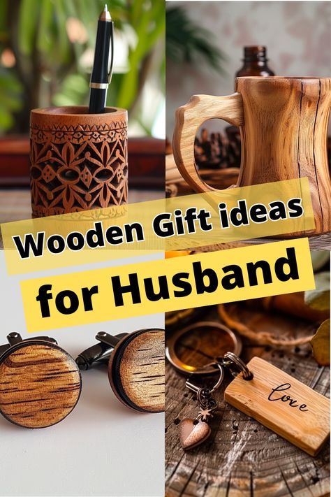 Surprise your husband with personalized wooden gifts on special Days! Explore DIY ideas and woodworking projects to show your love and appreciation. Make those Days memorable with Woodworkly. #BirthdayGifts #ValentineGifts #HusbandGifts #AnniversaryGifts #WoodenGiftsIdea Wooden Gifts To Make For Men, Wood Gifts For Grandparents, Wooden Gifts For Dad, Diy Wood Anniversary Gifts For Him, Homemade Wood Gifts For Men, Wood Crafts For Men, Diy Wooden Gifts For Men, Wood Carving Gifts, Wooden Valentine Gifts