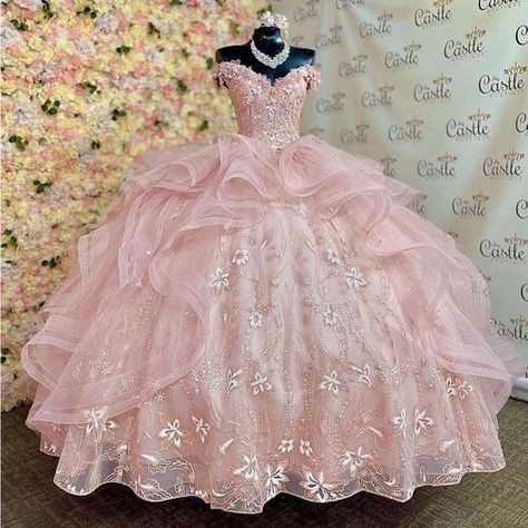 Floor-length Quinceanera Dress For Sweet 16 During Prom Season, Pink Fitted Princess Dress For Quinceanera, Fitted Princess Dress For Quinceanera, Organza Quinceanera Dress With Ruffles, Organza Floor-length Ball Gown For Quinceanera, Princess Style Floor-length Quinceanera Dress, Princess Style Quinceanera Dress For Sweet 16, Princess Style Floor-length Quinceanera Dress For Sweet 16, Tulle Ball Gown For Sweet 16