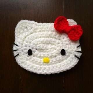 Hello Kitty Coaster Crochet, Hello Kitty Crochet Hat, Crochet Hello Kitty, Coquette Crochet, Random Crochet, Granny Square Pattern Free, Hello Kitty Decorations, Hello Kitty Crochet, Crochet Market