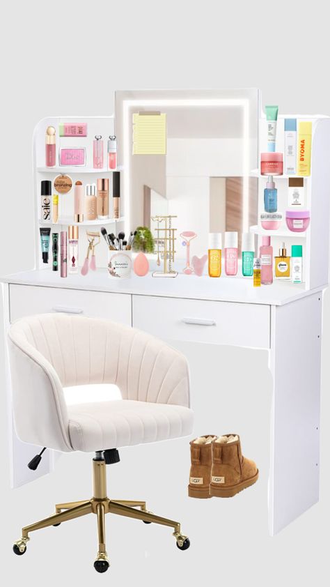 Comment what you would add to this vanity #vanity #skincare #makeuproutine #preppy #fyp Preppy Vanity Ideas, Preppy Vanity, Colorful House Decor, Preppy Peppa, I Love Skincare, Vanity Skincare, Vanity Inspo, Beauty Room Vanity, Room Wishlist