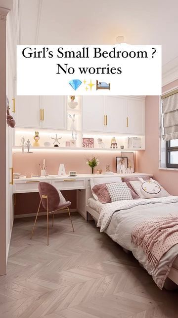 Small Bedroom Setup, Girls Small Bedroom, Small Girls Bedroom, Small Room Girl, Small Teen Bedroom, Small Girls Bedrooms, Very Small Bedroom, Small Kids Bedroom, Bedroom For Girls Kids