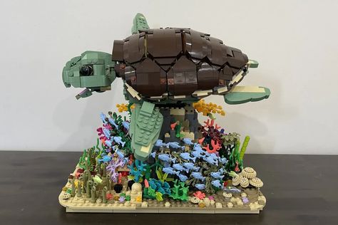 LEGO IDEAS - Blog - 71 Product Ideas Qualify for the First 2023 LEGO Ideas Review Aesthetic Legos, Lego Turtle, Cute Lego Sets, Lego Display Ideas, Lego Room Decor, Makeup Boxes, Lego Decorations, Lego Kits, Bday List