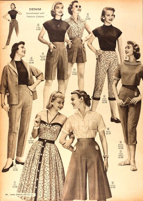 40s 50s 60s Fashion, Vintage Dress Catalog, 50s Country Fashion, 50s Clothes Aesthetic, 1940s Southern Fashion, 50s Spring Fashion, 1940s Spring Fashion, 1950s Country Fashion, 1050s Fashion