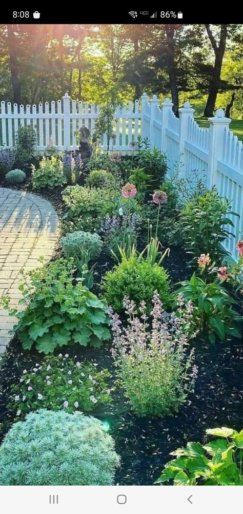 Garden River, Fall Garden Vegetables, Cottage Garden Design, Recycled Garden, Garden Vegetables, White Picket Fence, Fall Garden, Cottage Gardens, Home Landscaping