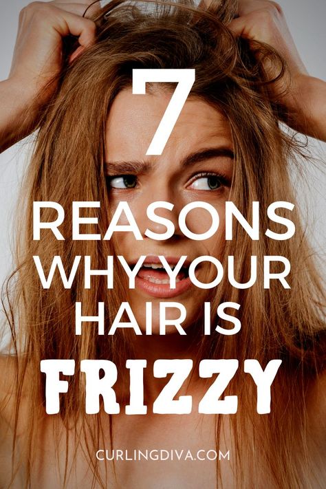 Don't you hate it when you head out the door and find your hair suddenly frizzy? If you've ever asked yourself 'why is my hair so dry and frizzy?', you're not alone. There are things you're doing that might be causing it. Read on to find out the 7 reasons why your hair is frizzy. How To Repair Frizzy Hair, Why Is My Hair So Frizzy, Long Frizzy Hair Hairstyles, Long Frizzy Hair, Frizzy Hair Hairstyles, Frizzy Hair Remedies, Thick Frizzy Hair, Hair Frizz Control, Control Frizzy Hair