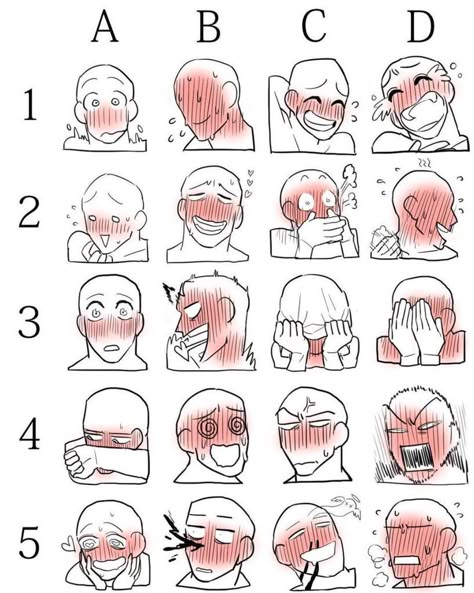 Drawing Face Expressions, Seni Dan Kraf, Drawing Face, Drawing Faces, Drawing Expressions, 캐릭터 드로잉, Tutorials Drawing, Face Expressions, Anime Drawings Tutorials