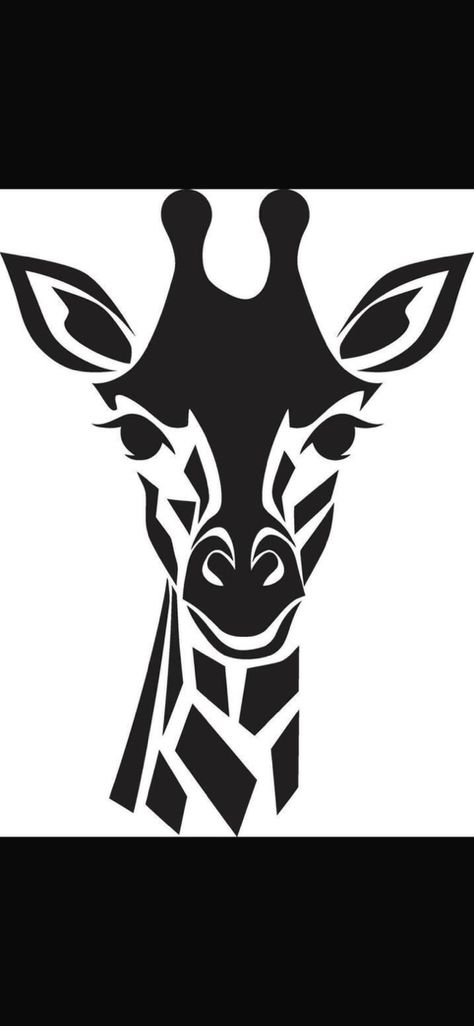 Giraffe Pictures Art, Creative Stencil Art, Clipart Images Black And White, Giraffe Logo Design, Giraffe Art Drawing, Line Art Drawings Simple, Stencil Pictures, Giraffe Icon, Graphic Art Black And White