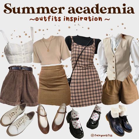 Dark Academia Aesthetic Outfit Summer, Summer Academia Outfits, Academia Aesthetic Outfit Summer, Light Academia Aesthetic Outfit, Academia Summer Outfit, Summer Academia, Light Academia Outfit, Estilo Gossip Girl, Academia Aesthetic Outfit