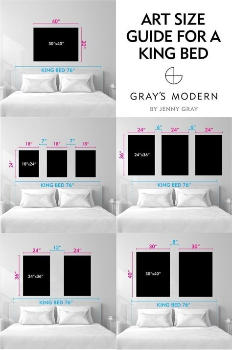 How To Style A King Size Bed, Bedroom Wall Art Above Bed, Bedroom Art Above Bed, Bedroom Wall Decor Above Bed, Wall Decor Above Bed, Decor Above Bed, Art Above Bed, Interior Design Guide, Master Room