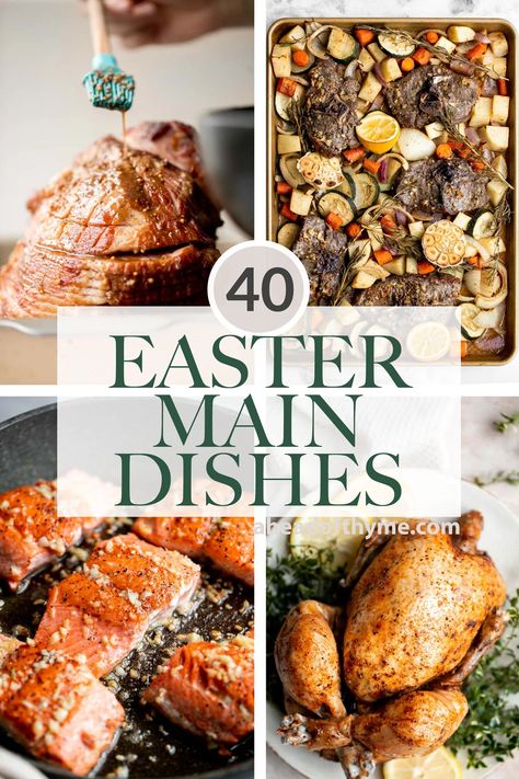 40 Best Easter Mains and Entrees - Ahead of Thyme Easter Main Dishes, Easter Dinners, Easy Easter Dinner, Easter Dinner Menus, Easter Food Ideas, Easy Easter Recipes, Easter Dinner Ideas, Slow Cooker Turkey Breast, Roasted Garlic Chicken