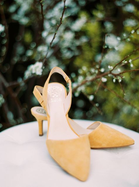 Mustard Yellow Shoes, Yellow Wedding Shoes, Vibrant Spring Wedding, Lace Maternity Wedding Dresses, Jm Cellars, Wedding Inspiration Spring, Colorful Spring Wedding, Seattle Wedding Venues, Yellow Wedding Theme