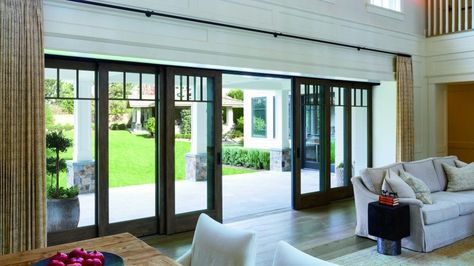 large opening multi-panel sliding door Traditional Patio Doors, Sliding Doors Exterior, Glass Doors Patio, Doors Exterior, Swim Meet, Sliding Doors Interior, Sliding Patio Doors, Outside Patio, Sliding Glass Doors