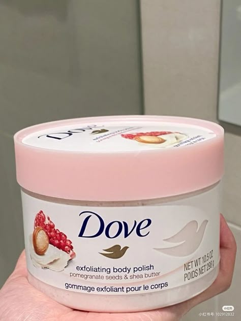 Iwhite Korea Products, Douyin Body Care, Body Scrub Aesthetic, Dove Scrub, Dove Body Scrub, Body Lotion Aesthetic, Smooth Skin Body, Beautiful Skin Care, Exfoliating Body Scrub