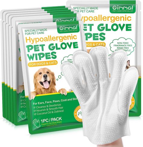 6PCS Pet Cleaning Supplies, Cat Dog Grooming Gloves for Dog Cat Face, Ear, Eye, Paws Pet Body Wash Free Disposable Wipes, Grooming Cat Dog Cleaning Wipes... Pet Wipes, Cat Cleaning, Dog Cleaning, Pet Cleaning, Dog Bath, Cleaning Gloves, Grooming Routine, Pet Odors, Cat Grooming