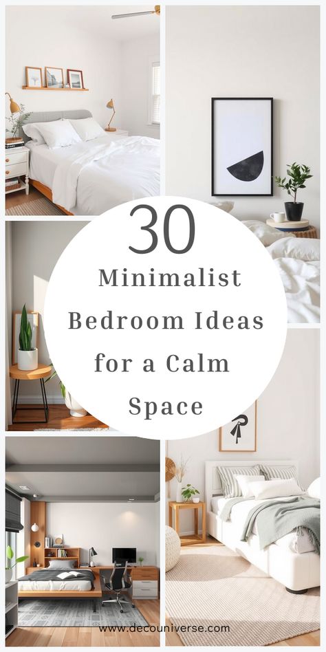 Discover 30 sleek and stylish minimalist bedroom ideas that will transform your space into a serene haven. Basic Modern Bedroom, Minimalist Bedroom Ideas Small Spaces, Minimalist Bedroom Essentials, Small Bedroom Layout Minimalist, Minimalist Bedroom Small Storage Ideas, Small Apartment Styling, Modern Bed Styling, Bedroom Minimal Korea, Bed Next To Wall