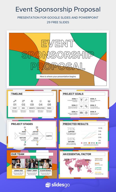 Set forth a proposal for an event sponsorship in this mosaic-inspired template for Google Slides and PowerPoint Sponsorship Proposal Design Layout, Event Sponsorship Proposal, Slides For Presentation, Canva Sticker, Setup Ba, Ppt Theme, Sponsorship Package, Background For Powerpoint, Ppt Ideas