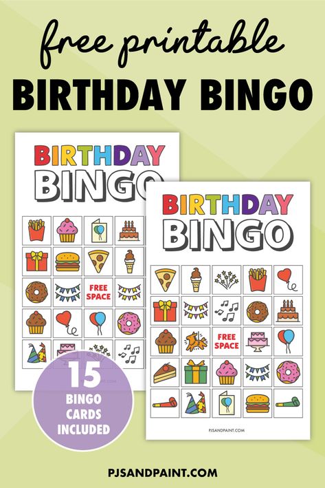 Sleepover Bingo Free Printable, Candy Bingo Free Printable, Birthday Worksheets Free Printables, Free Printable Bingo Cards Templates, Free Bingo Printables, Birthday Bingo Free Printable, Kids Bingo Printable Free, Birthday Bingo Template, Bingo For Kids Free Printable