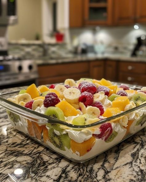 My nana made this every year but I kept forgetting to write it down. So glad I found something that comes close to hers! Frozen Fruit Salad, Frozen Fruit Salads, Fruit Salad Ingredients, Easy Fruit Salad Recipes, Fruit Salad Easy, Fresh Salad Recipes, Best Salad Recipes, Refreshing Desserts, Fruit Dishes