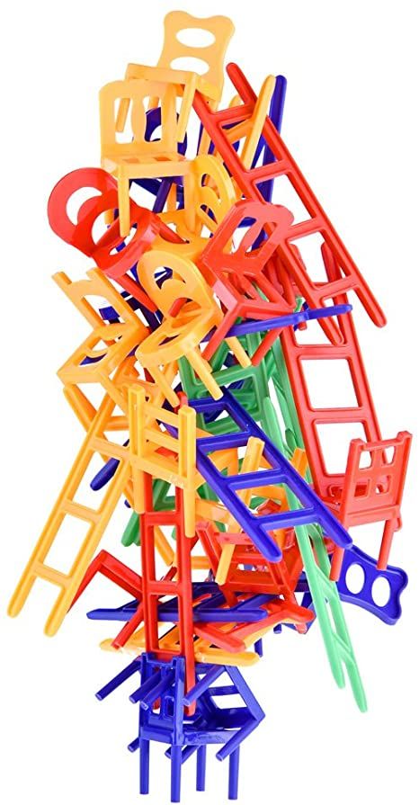 Amazon.com: Chairs and Ladders Family Game - Stacking Balance Game. 44 Individual Pieces. : Toys & Games Beach Party Games, Balance Game, Family Board Game, Stack Game, Family Board, Family Board Games, Print Box, Colorful Chairs, Traditional Games