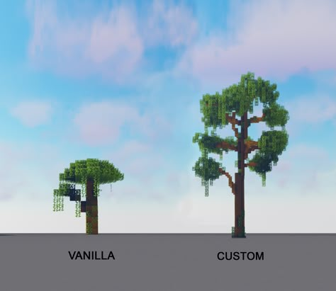 Custom Trees In Minecraft, Trees In Minecraft, Minecraft Terrain, Tree Minecraft, Minecraft Tree, Jungle Trees, Jungle Tree, Fairy Village, Tree Custom