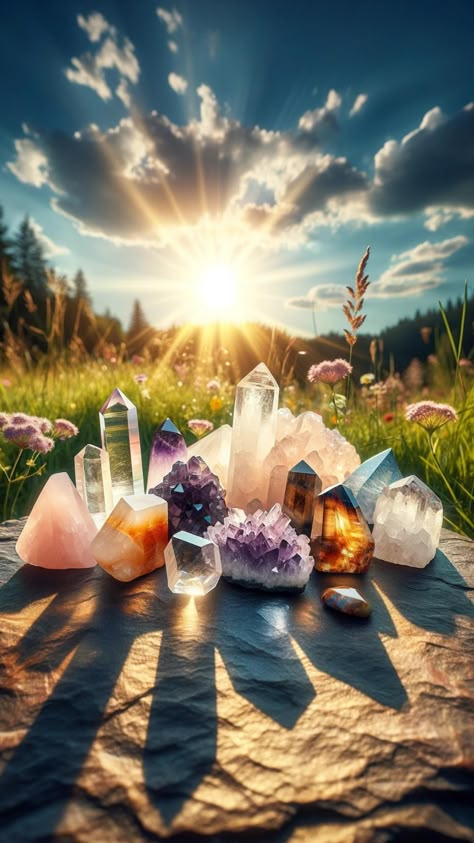 Charging Crystals, Charge Your Crystals, Healing Images, Crystal Rocks, Charge Crystals, Divine Feminine Spirituality, Crystal Aesthetic, Energy Art, Cleansing Crystals