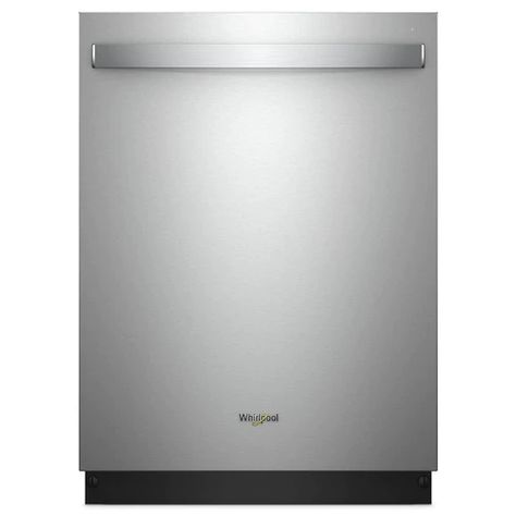 Whirlpool 47-Decibel Filtration Built-In Dishwasher (Fingerprint-Resistant Stainless Steel) (Common: 24-in; Actual: 23.875-in) ENERGY STAR at Lowe's. Get the right clean for your dishes with this stainless steel dishwasher. Choose the Sensor cycle and let your stainless steel dishwasher pick the right Dishwasher Sizes, Stemware Holder, Whirlpool Dishwasher, Arizona House, Steel Tub, Steel Racks, Built In Dishwasher, Stainless Steel Dishwasher, Home Goals