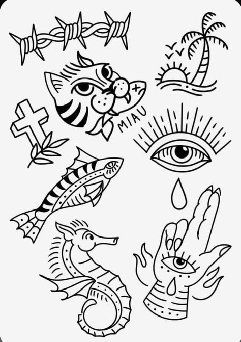 Outline Flash Tattoo, Quirky Traditional Tattoo, Apprentice Tattoos, Eden Tattoo, Traditional Tattoo Filler, Doodle Bob, Traditional Tattoo Outline, Tattoo Line Art, Traditional Tattoo Flash Sheets