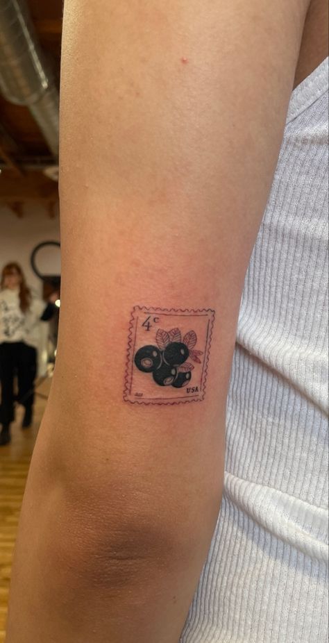 Dutch Stamp Tattoo, Maine Stamp Tattoo, Post Card Tattoos, Maine Inspired Tattoo, New England Tattoo, Maine Tattoo Ideas, Maine Tattoos, Vintage Stamp Tattoo, Maine Tattoo