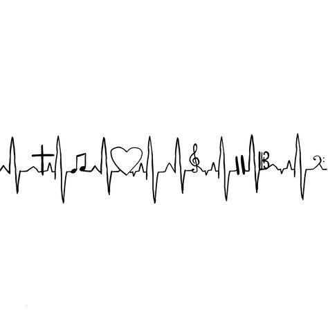 Heartbeat Music Tattoo, Heartbeat Tattoo Design, Heartbeat Tattoo, Music Tattoo, Music Tattoos, In A Heartbeat, Tattoo Designs, Tattoos, Music