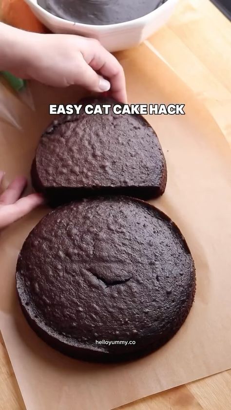 hello, Yummy | Easy Black Cat Cake anyone can make with this easy cake hack! 🐈‍⬛ Get the full recipe on my site helloyummy.co search “black cat.” This... | Instagram Halloween Cat Cake, Black Cat Cake, Fun Halloween Desserts, Halloween Cake Decorating, Cake Mix Cookie, Cat Cupcakes, Cake Hacks, Cake Mix Cookie Recipes, Halloween Dessert