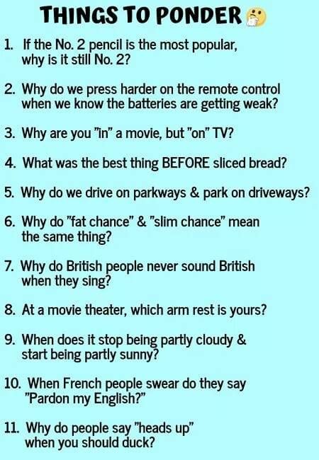 things to ponder.. Funny Deep Thoughts, Funny Thoughts, Jokes And Riddles, Intj, Funny Sayings, Sarcastic Quotes, Funny Signs, Riddles, Too Funny