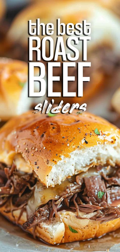 Roast Beef Hot Shots, Mini Roast Beef Sliders, Pot Roast Sliders Hawaiian Rolls, Roast Beef And Cheese Sliders, Roastbeef Sliders Au Jus, Recipes Using Roast Beef, Roast Beef Lunch Meat Recipes, Roast Beef Sliders With Au Jus, Recipes With Beef Roast