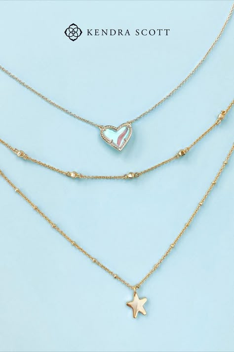 Kendra Scott Necklace Aesthetic Layering, Kendra Scott Necklace Stack, Kendra Scott Layering, Kendra Scott Necklace Layering, Kendra Scott Necklace Aesthetic, Kendra Scott Aesthetic, Layering Kendra Scott Necklaces, Kendra Scott Heart Necklace, Diamond Jewelry Necklaces