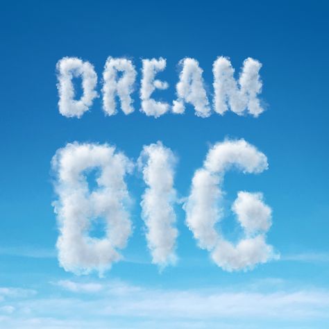 Dream Big - sky photo caption with cloud text effect. You can try Art Text to create own cloud typography and various other text effects for photo captions, web design, social media covers, and more. #typography #lettering #graphicdesign #texteffect #typographygraphics #arttext #macOS #textart #cloud #sky #caption #captions #photocaptions #cloudcaption #cloudtype #cloudfont Cloud Words Design, Cloud Typography Design, Cloud Lettering, Cloud Branding, Cloud Letters, Cloud Font, Cloud Typography, Cloud Quotes, Cloud Type