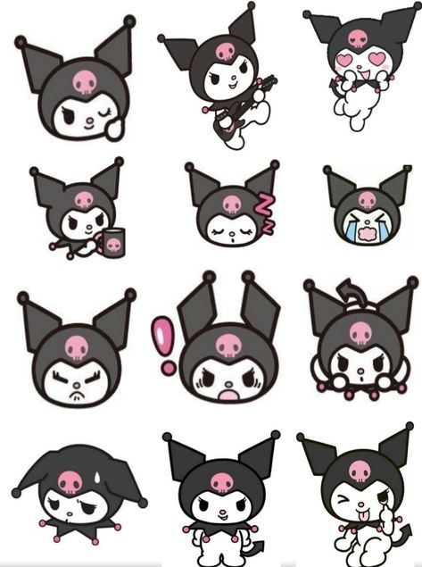 Kuromi Stickers Printable Sheet, Kuromi Printables, Kuromi Aesthetic Stickers, Stiker Kuromi, Kurumi Sticker, Kuromi Stickers Printable, Kuromi Sticker, Kuromi Design, Hello Kitty Cookies