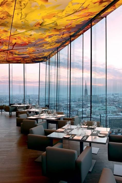 Jean Nouvel / Sofitel - Vienne Sofitel Hotel, Rooftop Dining, Vienna Hotel, New York Restaurants, Jean Nouvel, Hotel Inspiration, Luxury Restaurant, Decoration Restaurant, Hotel Interior Design