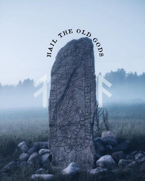 Oreamnos Oddities on Instagram: “HAIL THE OLD GODS ⁠ ⁠ A runestone is typically a raised stone with a runic inscription, but the term can also be applied to inscriptions on…” Norse Gods Aesthetic, Odin Aesthetic, God Family Tree, Viking Gods, Scandinavian Tattoo, Viking Aesthetic, Norse Paganism, Viking Mythology, The Old Gods