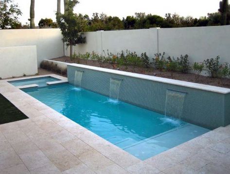 Lap Pools Backyard, Lap Pool Designs, Small Pool Ideas, Ideas De Piscina, Kleiner Pool Design, Moderne Pools, Pools For Small Yards, Lap Pools, Rectangle Pool