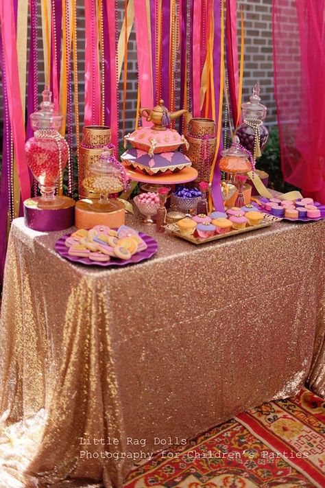 Moroccan Theme Party, Princess Jasmine Party, Arabian Party, Arabian Theme, Arabian Nights Theme, Arabian Wedding, Arabian Nights Party, Jasmine Party, Princess Jasmine Birthday