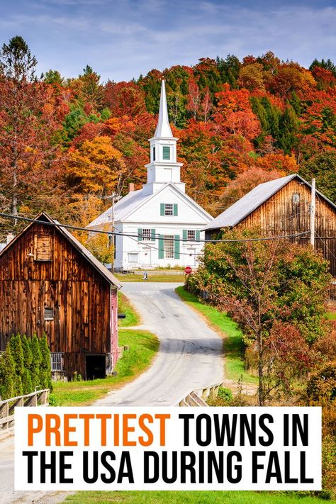 The BEST fall towns in the USA you have to visit - they are so beautiful! | foliage | usa bucket list | bucket list | usa trips | usa vacations | usa trip ideas | usa trip | usa vacation destinations | fall aesthetic | autumn bucket list | things to do in new england | fall new england Fall Glamping, Massachusetts Fall, Student Accountability, Fall Weekend Getaway, Fall Foliage Trips, Vermont Fall, Fall City, Scenic Train Rides, Fall Road Trip