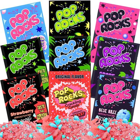 Pop Rocks Candy - 9 Flavors Pop Rocks Bulk Variety Pack by Gaudum (9 Units, 1 of Each Flavor) Ouch Bubble Gum, Shein Hoodies, Fruit Gushers, Pop Rocks Candy, Large Lollipops, Food Myths, Boo Baskets, Freebies By Mail, Striped Tops