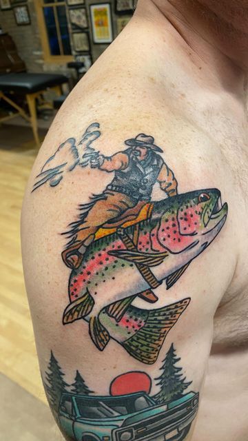 Walleye Tattoo, Rainbow Trout Tattoo, Bass Tattoo, Fisherman Tattoo, Salmon Tattoo, Trout Tattoo, Fly Fishing Tattoo, Fishing Tattoos, Tattoos For Dad