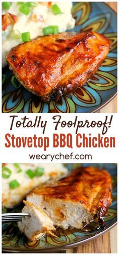 Enjoy perfect BBQ ch Stovetop Bbq Chicken, Stove Top Bbq Chicken, Easy Bbq Chicken, Chicken Recipes Easy Quick, Barbecue Chicken Recipe, Bbq Chicken Breast, Recipes Easy Quick, Bbq Chicken Recipes, Stove Top Recipes