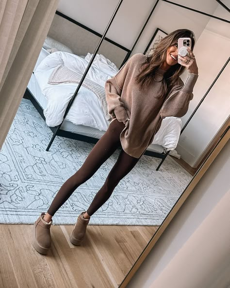 Brown Leggings Outfit, Outfits Leggins, Look Legging, Winter Fashion Outfits Casual, Legging Outfits, Athleisure Outfits, Autumn Outfits, Outfit Inspo Fall, Autumn Outfit