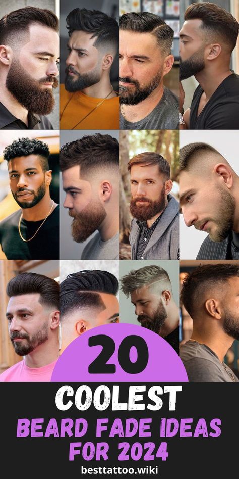 Dive into the realm of beard fade fashion with our comprehensive overview of the latest trends for 2024. From classic sophistication to modern innovation, our curated collection showcases a variety of styles to complement any man's individuality. Whether you prefer short and subtle fades or dramatic contrasts, find the ideal beard fade look to express your unique sense of style with elegance and charm. Long Beared Mens Style, Beared Style With Short Hair Men, Men’s Short Hair With Beard, High Fade Haircut With Beard, Mens Fade With Beard, Mens Fades With Beards, Men Hair With Beard, Disconnected Beard Styles, Mens Fade Haircut With Beard