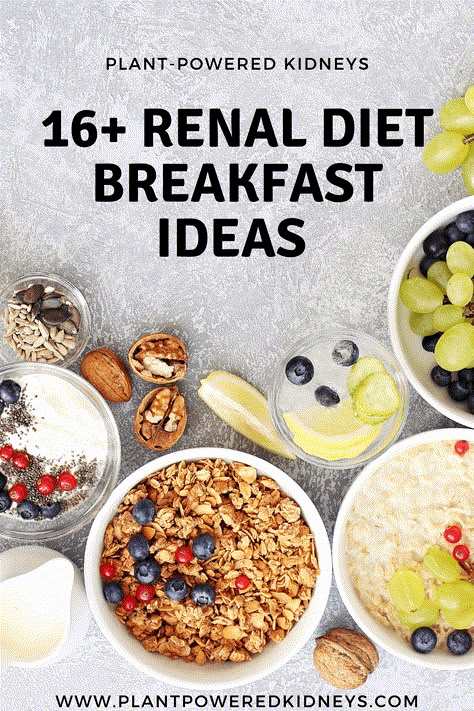 The Best Renal Diet Breakfast Ideas! Renal Diet Breakfast, Kidney Diet Food Lists, Diet Breakfast Ideas, Ckd Diet, Food For Kidney, Renal Recipes, Ckd Recipes, Kidney Healthy Foods, Food For Kidney Health