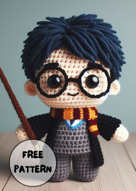 Free Crochet Harry Potter Amigurumi Pattern Crochet Baby Harry Potter Patterns, Harry Potter Yarn Crafts, Harry Potter Crochet Doll, Crochet Amigurumi Free Patterns Harry Potter, Amigurumi Free Pattern Harry Potter, Harry Potter Patterns Free, Harry Potter Baby Crochet Patterns, Free Crochet Patterns Harry Potter, Amigurumi To Sell