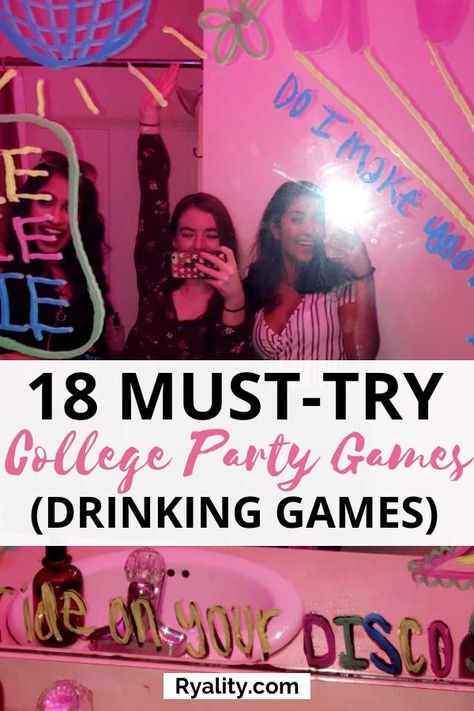 This is such a great list of house party games for adults House Party Games For Adults, House Party Games, College House Party, College Party Games, Adult Drinking Games, Party Game Ideas, Party Games For Adults, Party Outfit College, Graduation Party Games