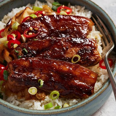 Sticky BBQ Pork Rice Bowl - Marion's Kitchen Marions Kitchen Recipes Pork, Asian Pork And Rice, Bbq Rice Bowl, Marion Grasby Recipes Pork, Marion Kitchen Recipes, Pork And Rice Bowls, Marion’s Kitchen Recipes, Bbq Pork Rice Bowl, Pork Belly And Rice